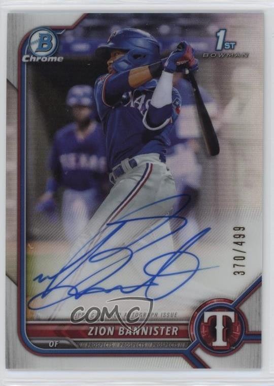 2022 Bowman Chrome Prospect Refractor 370/499 Zion Bannister #CPA-ZB Auto 0o6v