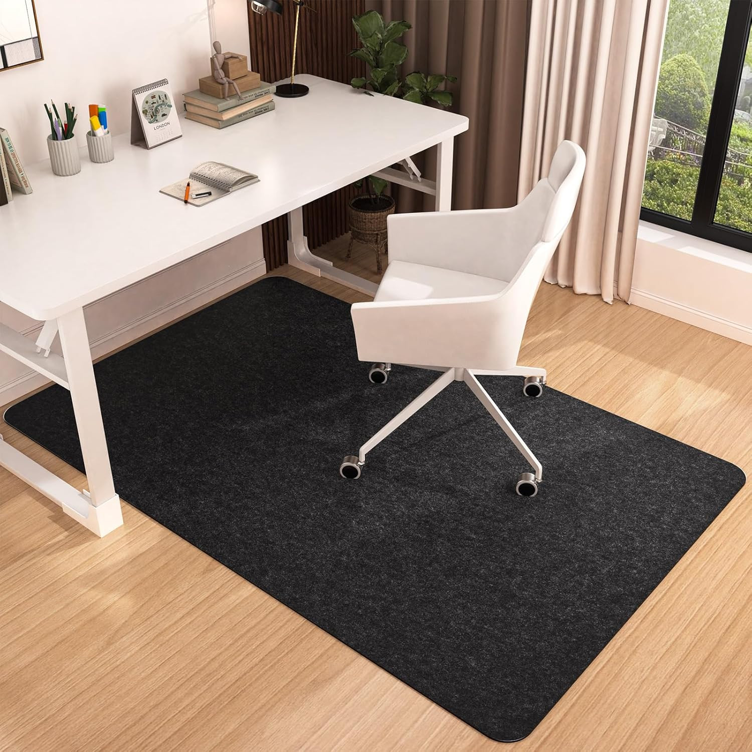 Mat For Hardwood & Tile Floor, 55"x35" Computer Gaming Rolli