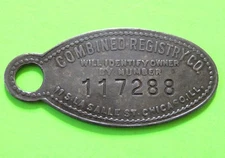 Vintage Lost Key Return/Charge Coin Credit Keychain Tag – Combined Registry