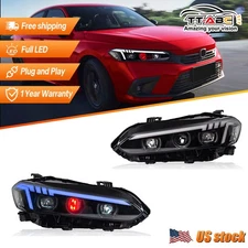 Red Demon eye LED Headlight Sequential Turn For 11th Gen 2022-2026 Honda Civic