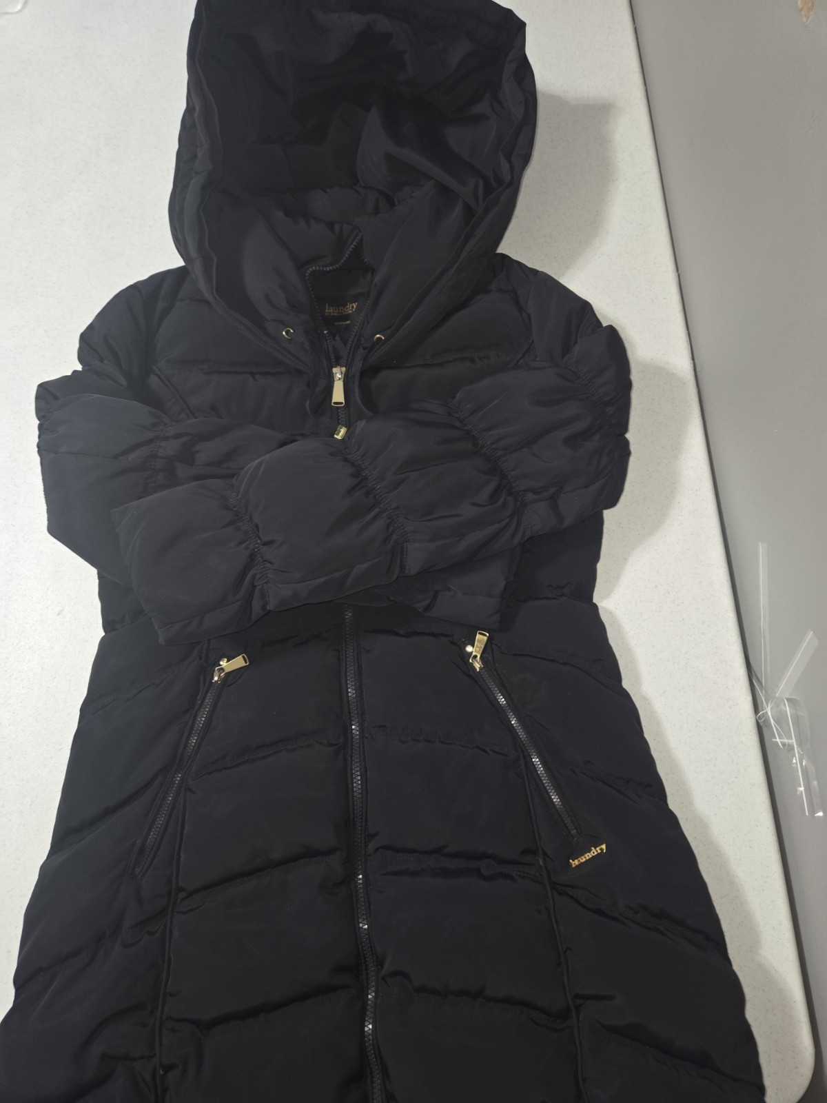 Laundry By Shelli Segal Womens  Black Puffer Coat