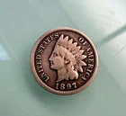 BEAUTIFUL SHINY DETAILED 1897 INDIAN HEAD CENT- PARTIAL LIBERTY