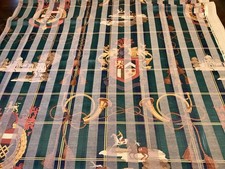 Material Jay Yang Upholstery Equestain Coat Arms Horn Motifs 36?wide X 39? Long