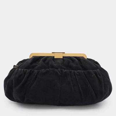 Sacoche Miu Miu Midnight Blue Suede Frame - Photo 1/4