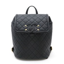 Chanel Caviar Skin Cc Filigree Backpack Women Black One Size