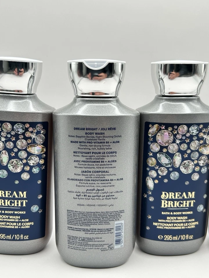 NUEVO Juego de 4 botellas de lavado corporal Bath and Body Works Dream Bright de 10 OZ Foto 3 de 3