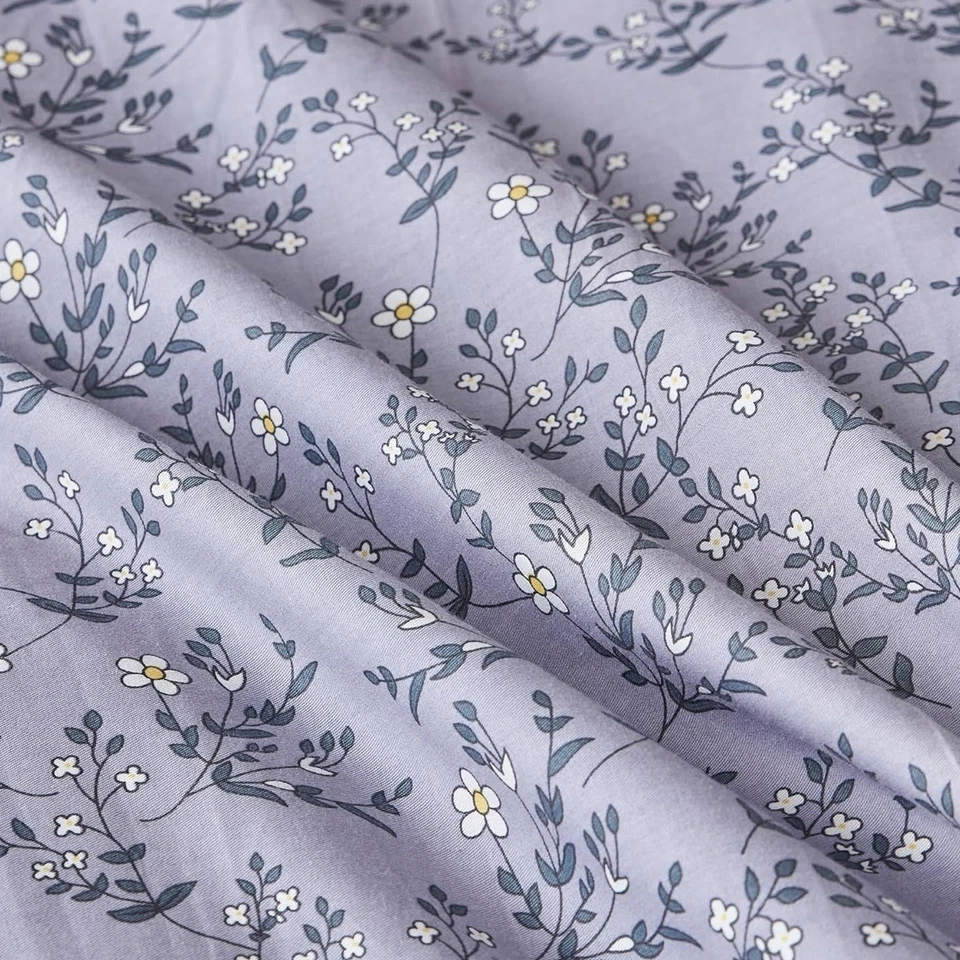 NEW Anthro Lavender Floral Ruffle Queen / King Cotton Bedding Duvet & Sham Set - Image 4 of 4