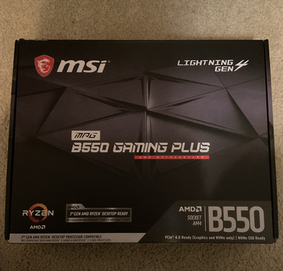 MSI MPG B550 GAMING PLUS B550 AM4 ATX DDR4 4-DIMM M.2 HDMI Motherboard