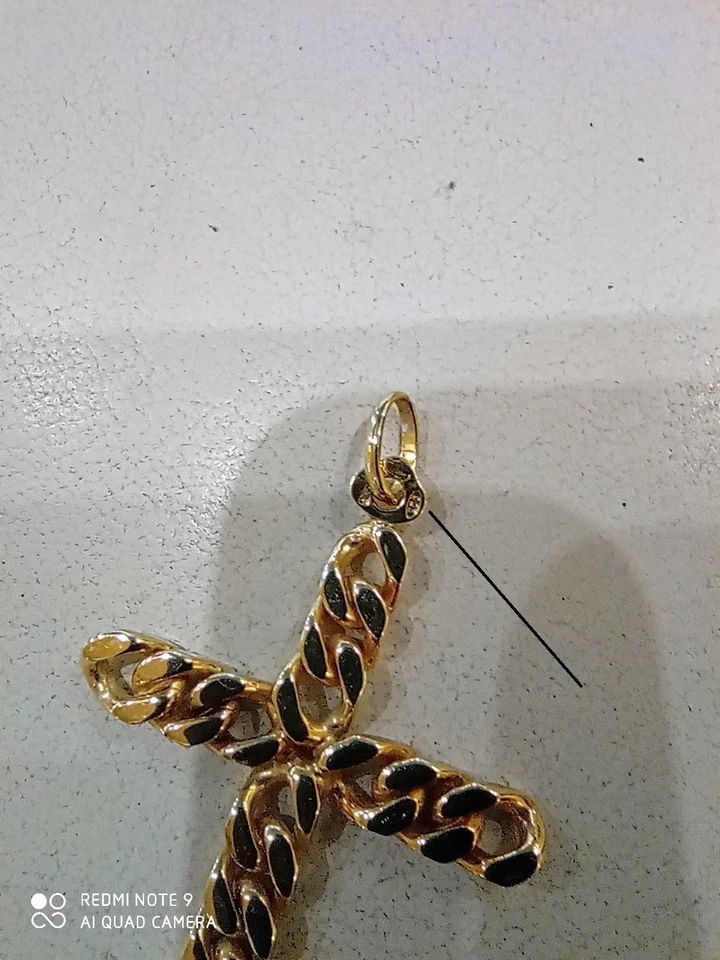 ciondolo croce a catena rigida argento 925 mm laminato - Immagine 3 di 3