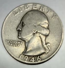 1946 D Washington 90% Silver Quarter Circulated Condition 25c US Coin - 4593