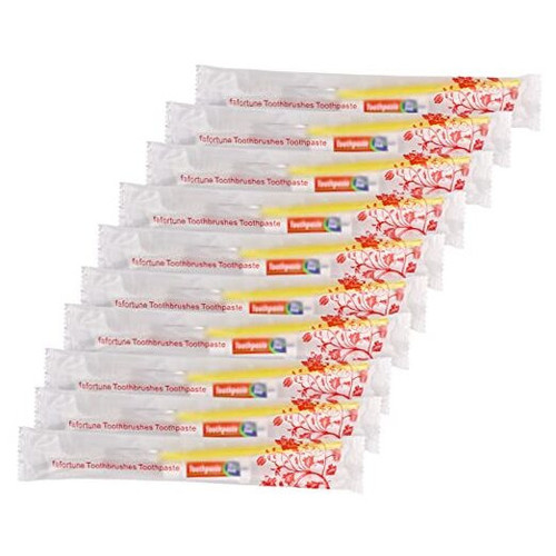 Disposable Toothbrushes with Toothpaste 200pcs (5 Colors)