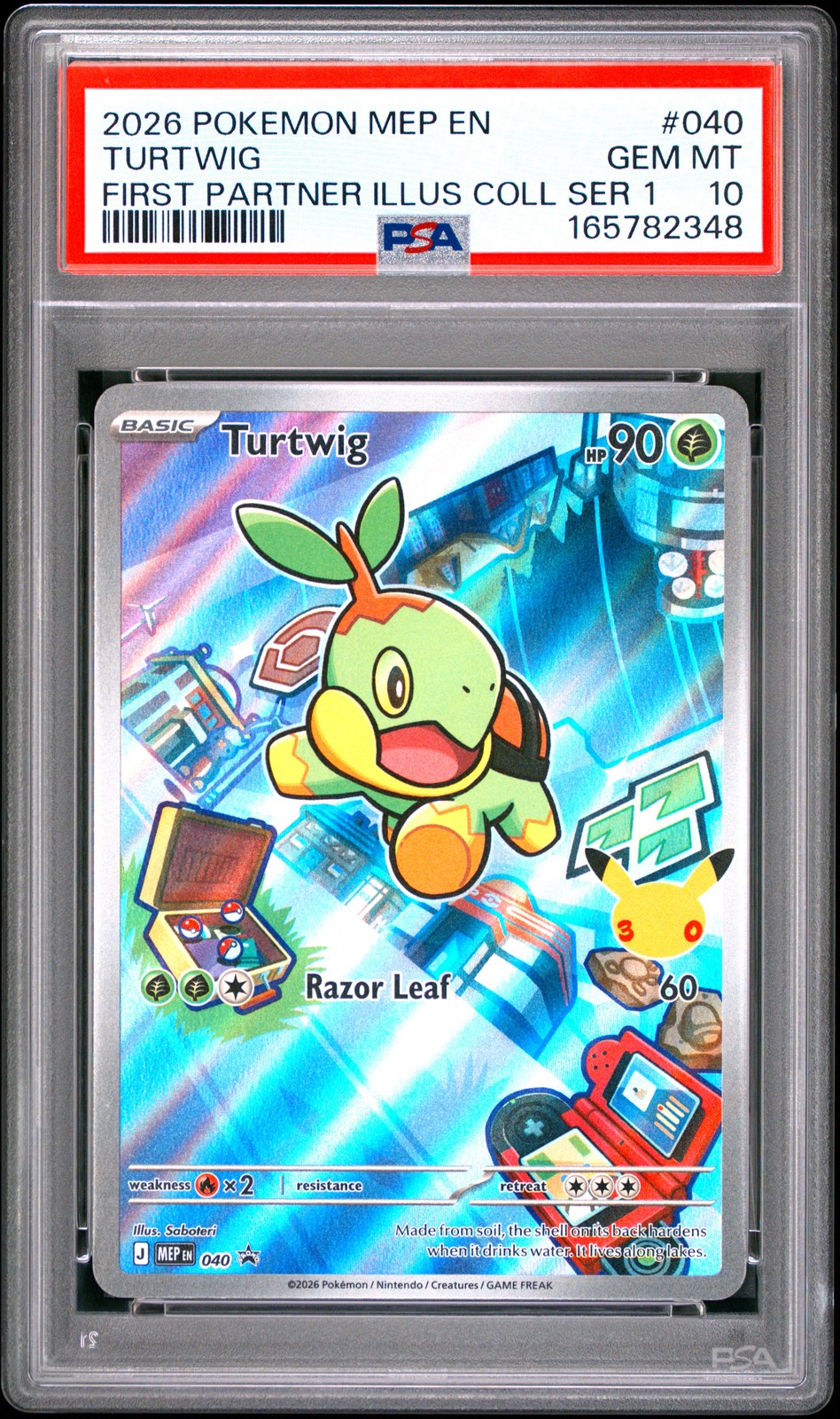 2026 POKEMON MEP FIRST PARTNER ILLUSTRATION COLLECTION #040 TURTWIG PSA 10