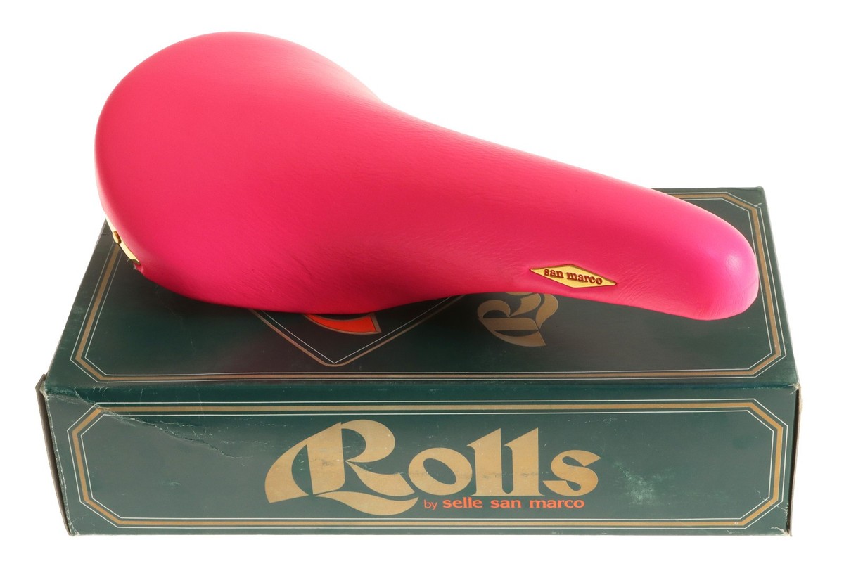 Selle San Marco Rolls Pink Leather Saddle Brass Steel NEW in Box