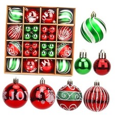 Christmas Ornaments Balls, 44 Pcs Christmas Balls Including 12Pcs 6cm/2.36inch