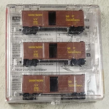 Union Pacific 40' Boxcar 3 Pack , Micro-Trains 20286-2, N Scale, Used