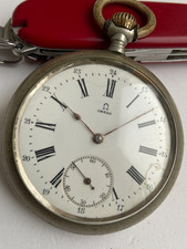RARE VINTAGE ANTIQUE POCKET WATCH OMEGA 19 15 JEWELS SWISS BIG SIZE 52 MM