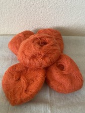 5 Skeins Yarn Mohair Orange 130g 496