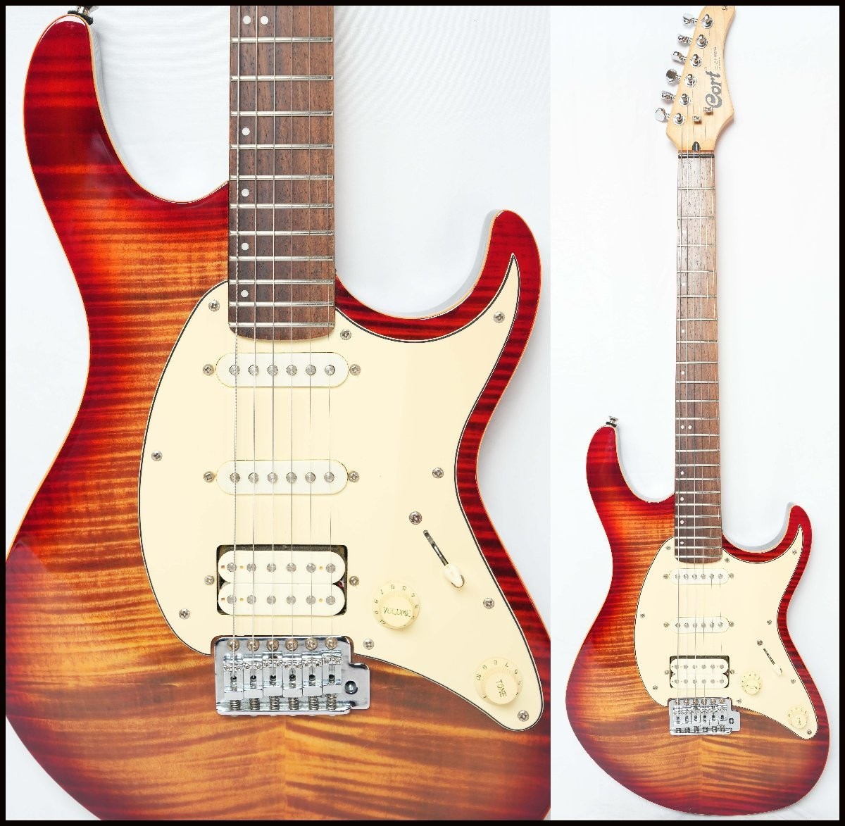 Cort G Series G210FT Cherry Sunburst with Flame Maple Top (2010 Model)