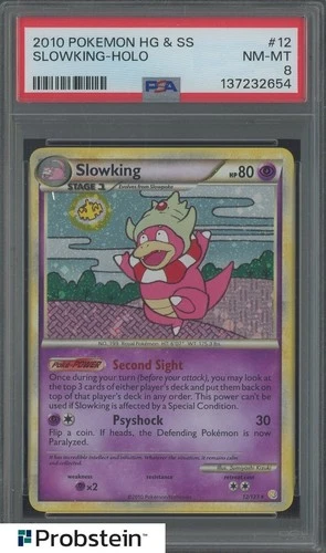 2010 Pokemon HG&SS #12 Slowking Holo PSA 8 NM-MT