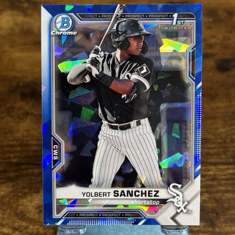 2021 Bowman Chrome Yolbert Sanchez Sapphire Edition #BSPA-YS 