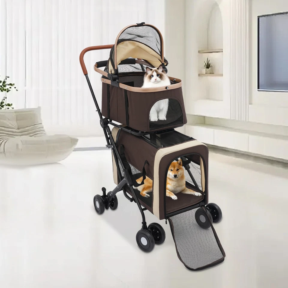 4-wheel Foldable Pet Stroller Adjustable Dog & Cat Stroller For Small&medium Dog - Image 4 of 4