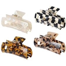 4Pcs Hair Claw Clips, Acetate Hair Banana Barrettes, French Butterfly Jaw Clips,