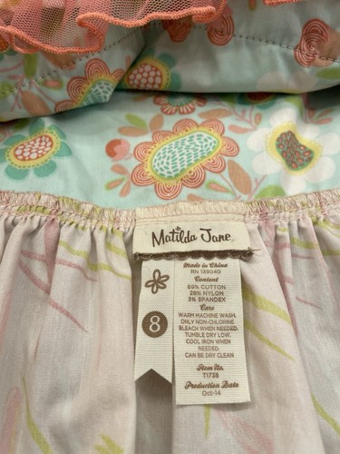 Matilda Jane Girls Bike Daffodil Knot Dress Size 8 Removable Apron Party Ruffle - Picture 9 of 14