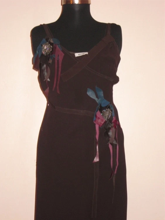 Abito senza slittamento marrone Moschino