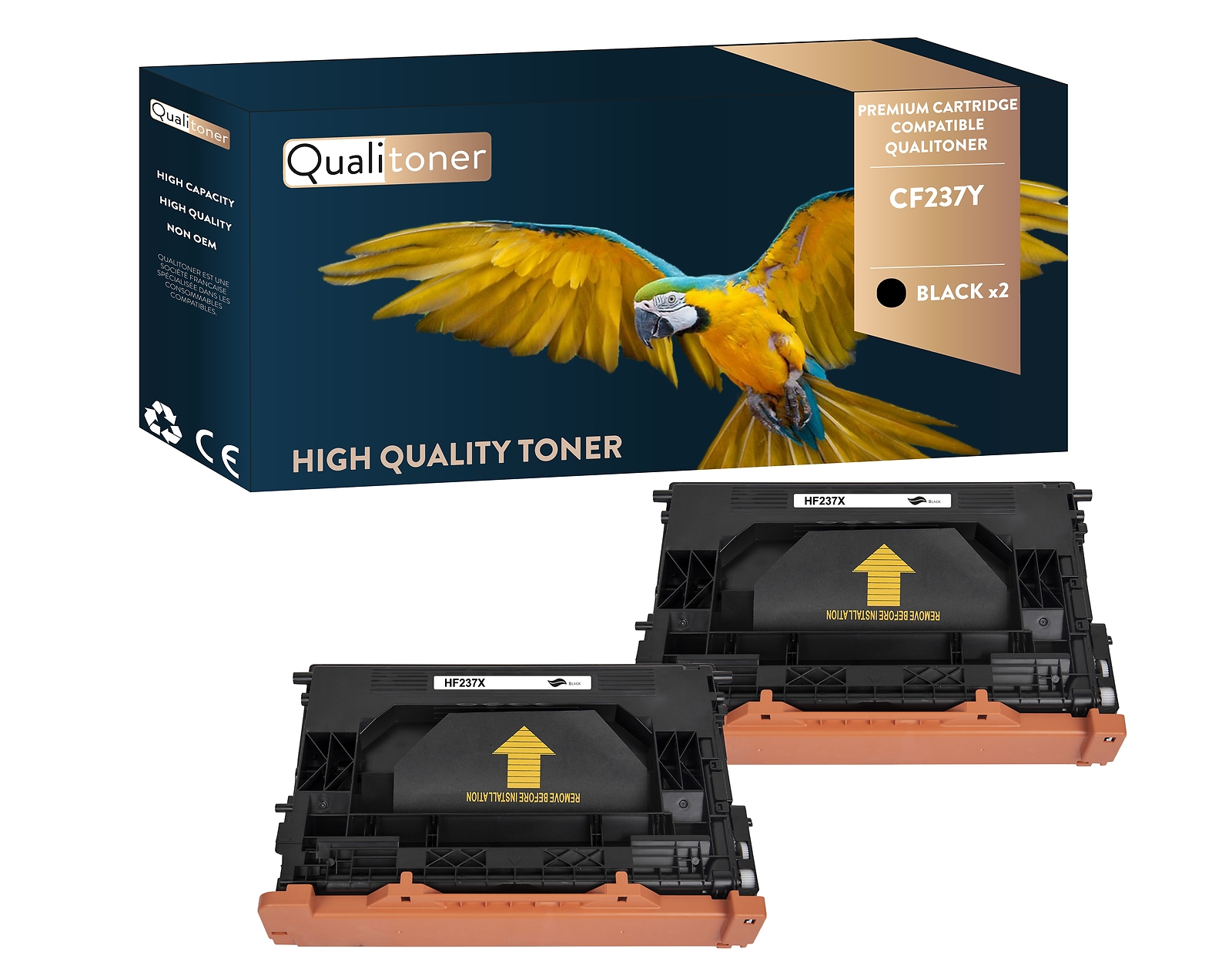 Cartouche toner CF237Y compatible noir x2 Qualitoner consommable laser pour entreprise