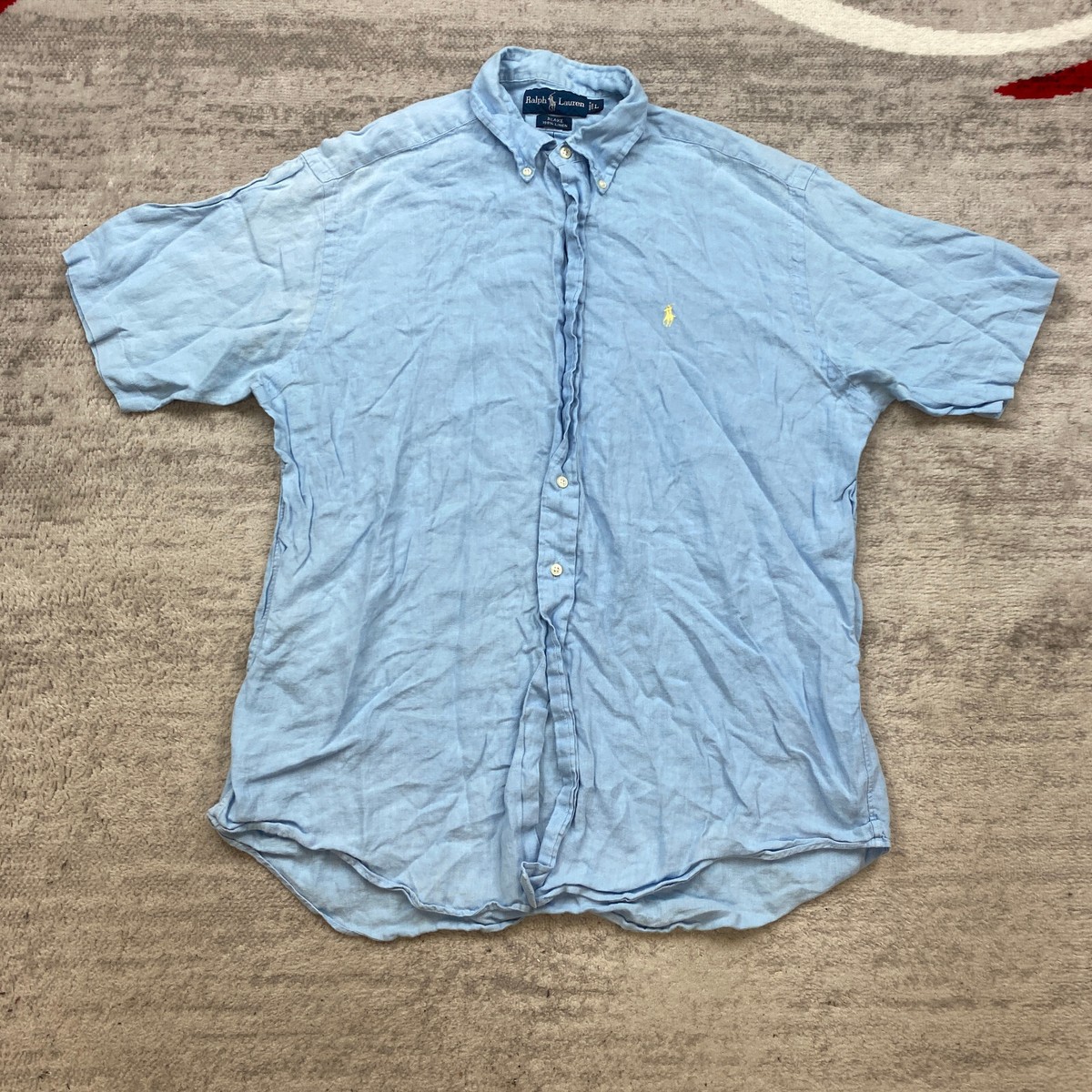 Polo Ralph Lauren Blake Linen Button Up Shirt Large Blue