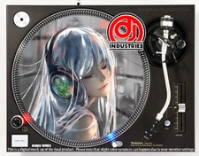Anime Headphone Girl Sarah - 7"-12" DJ slipmat for  turntable record player 