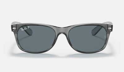 RayBan New Wayfarer Classic Transparent Grey/Dark Blue Polarized