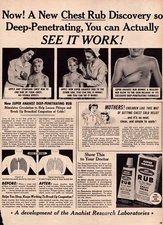 1955 Super Anahist Chest Rub Medicine Nurse "See it Work" Vintage Print Ad-CRC-1
