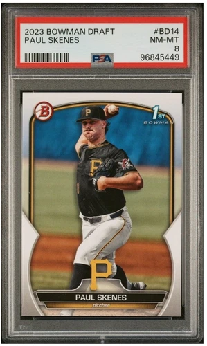 2023 Bowman Draft BD14 Paul Skenes Baseball Card PSA 8 Pittsburgh Pirates ROY
