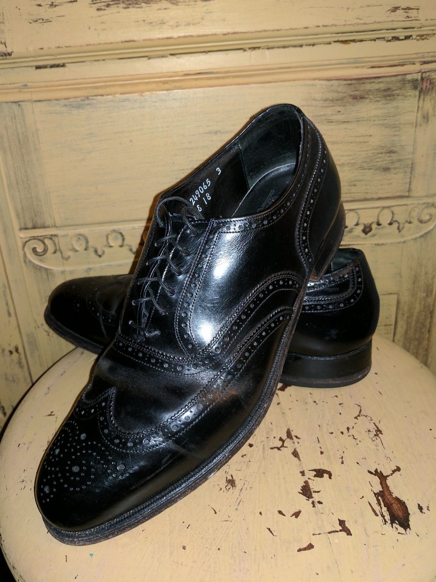 Vintage French Shriner mens Black Leather Wingtip 7.5 French Shriner | Shoes | Vintage French Shriner Mens Black  main image 2