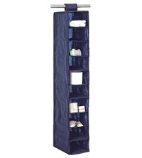 10 tier Hanging storage wardrobe shelf.Fabric camping robe shelving shelves