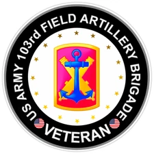 US Army 103rd Field Artillery Brigade Veteran Bumper Sticker Military Decal 5"
