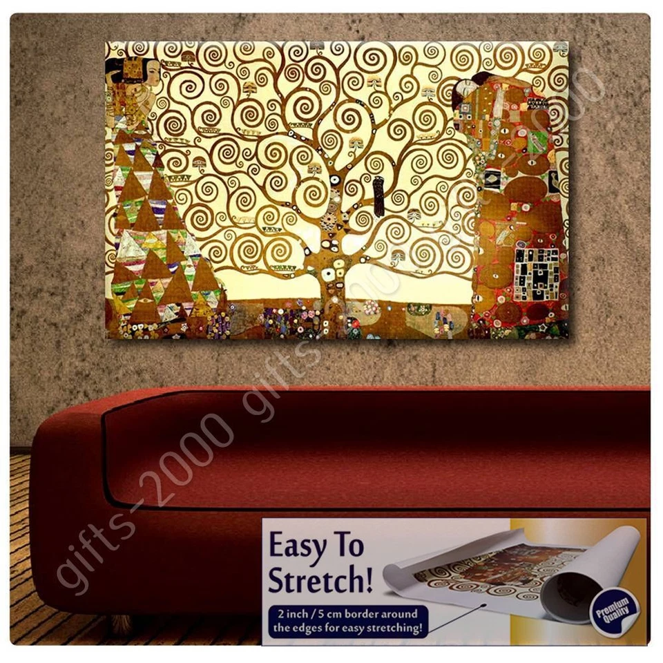 Tree Of Life Yellow by Gustav Klimt | Canvas (Rolled) | Wall art giclee HD - Image 4 of 4