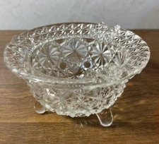 Collectible Vintage Footed Cut Glass Crystal Ashtray  3.3/4" x 2.1/4"