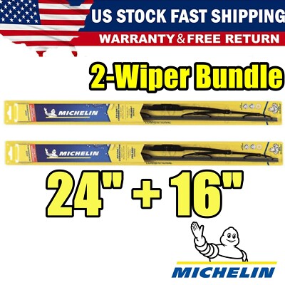 For Michelin Direct Fit 24''+16'' Wiper Blades PAIR OEM Quality- Front Left+Right