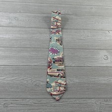 Vintage Polo Ralph Lauren Neck Tie 100 Silk Retro Diner Van RV Graphic Print