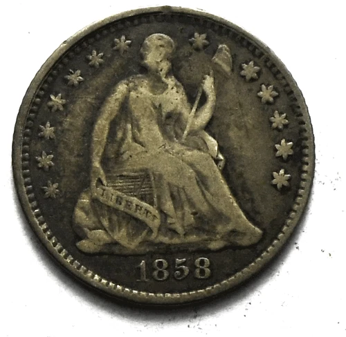 1858 H10c Seated Liberty Silver Half Dime  United States 5c