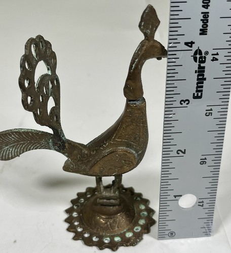 VTG Egyptian Peacock Brass Eyeliner Flask Bird Figurine Makeup Beauty Bird - Picture 5 of 5