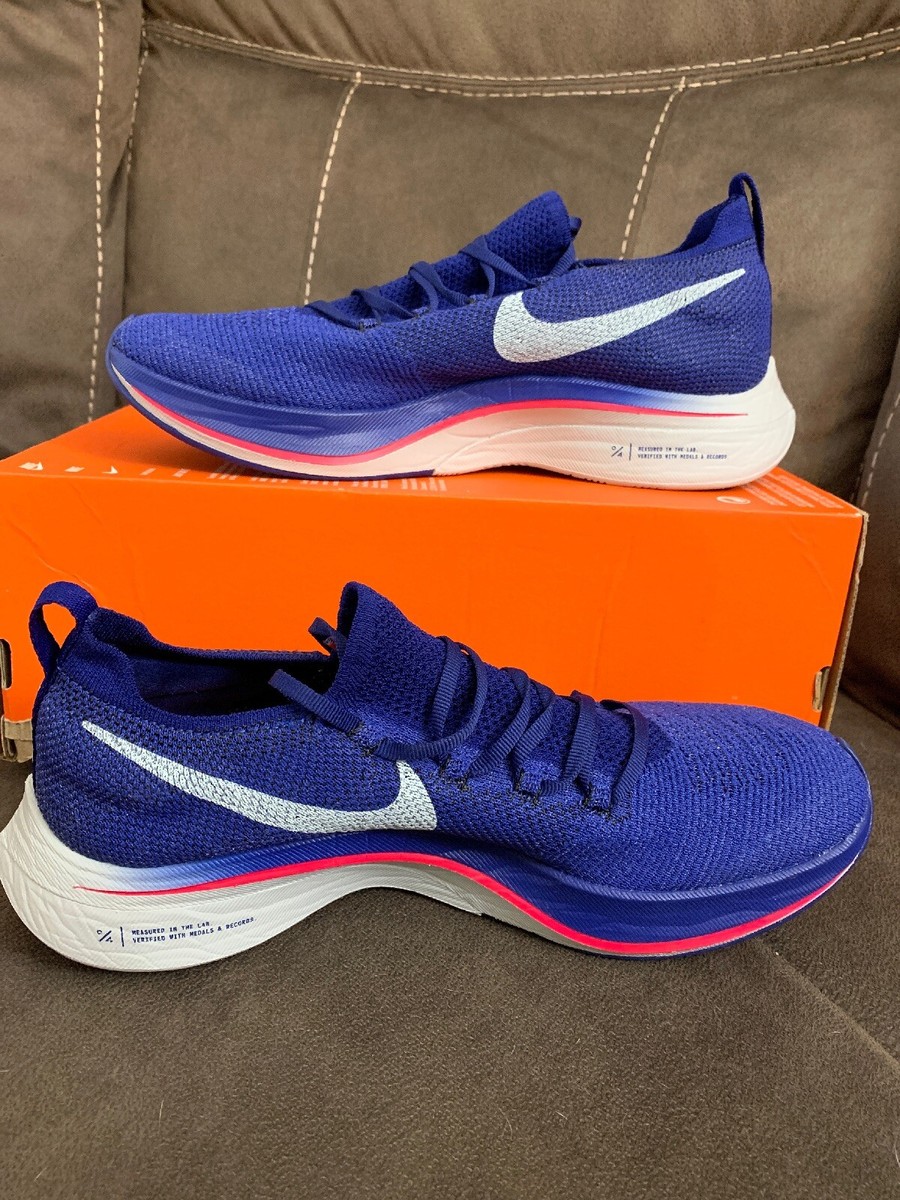 Nike Vaporfly 4% Flyknit Deep Royal Blue Aqua Men's Sz 5.5