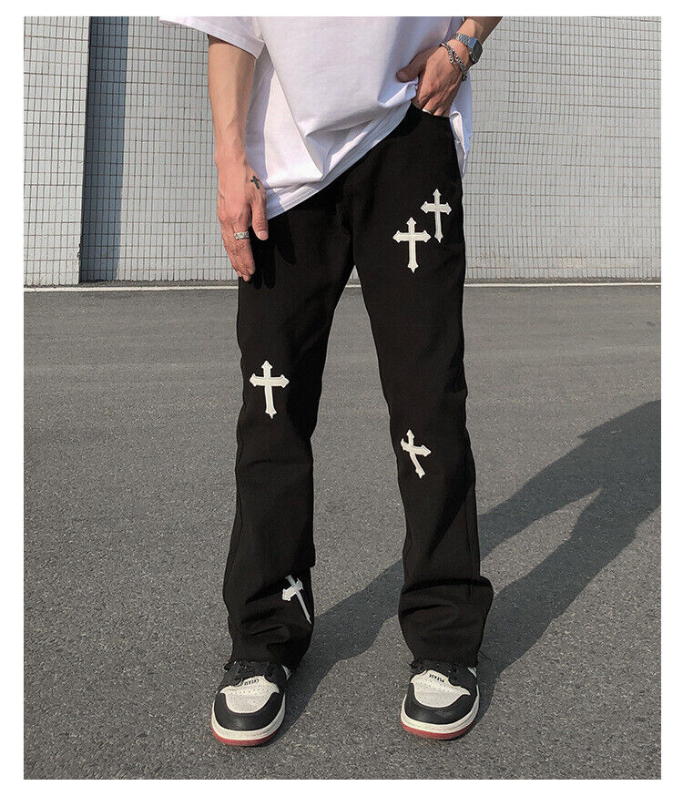 Cross Jeans Men High Street Denim Homme Loose Straight Wide Cross Jeans Men High Street Denim Homme Loose Straight Wide