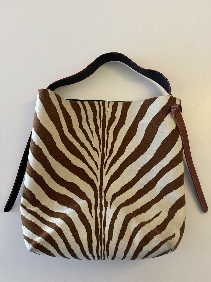 Celine Fall/Winter 2016 Zebra Print Twisted Cabas Tote W Celine Fall/Winter 2016 Zebra Print Twisted Cabas Tote W