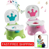 3 in 1 Green Baby Toddler Toilet Trainer Safety Green Music Potty Training Seat