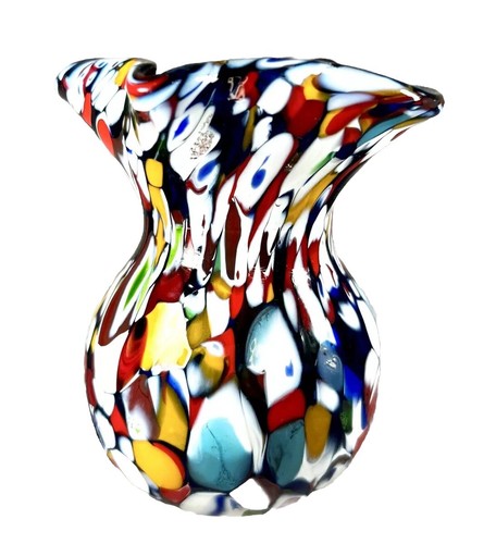 VTG Millefiori Italian Art Glass Creamer Pitcher 4.5”T - 第 2/12 張圖片