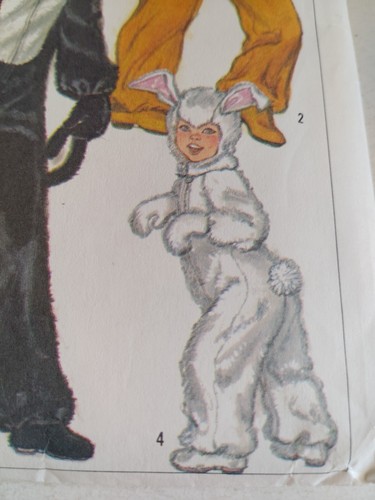 Animal Jumpsuit Costume Childs 2 4 Simplicity 5739 Sewing Pattern CUT VTG Rabbit - Picture 2 of 7