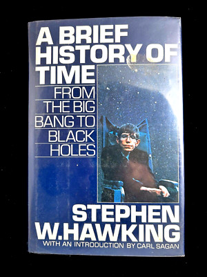 A Brief History of Time Stephen Hawking 1st Ed 1988 HC DJ Sagan Intro VG+